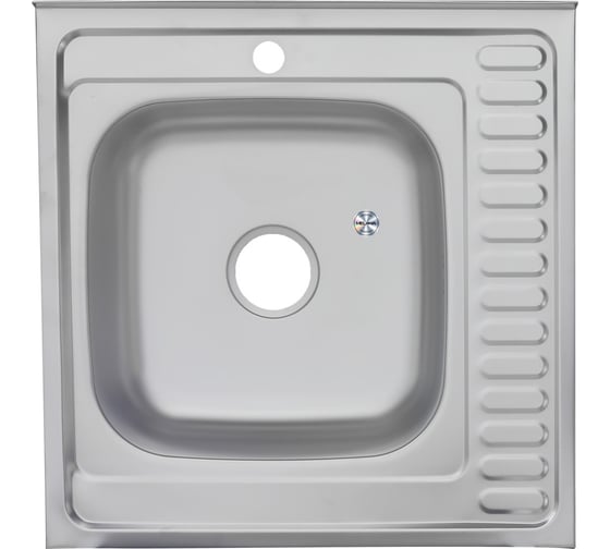 Мойка MELANA 6060 L 0,6/160 ДЕКОР накладная, с сифоном 156D t L 15