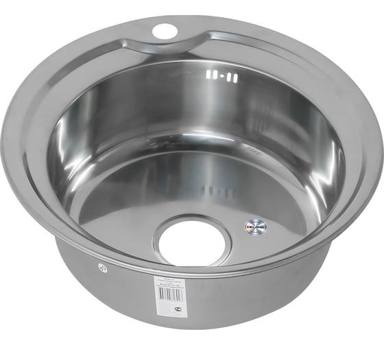 Мойка MELANA 510 0,8/180 врезная, круглая с сифоном 001 t 12 1