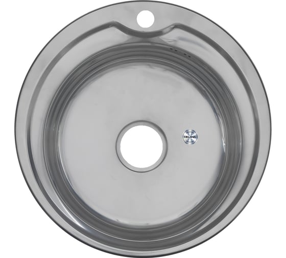 Мойка MELANA 510 0,8/180 врезная, круглая с сифоном 001 t 12