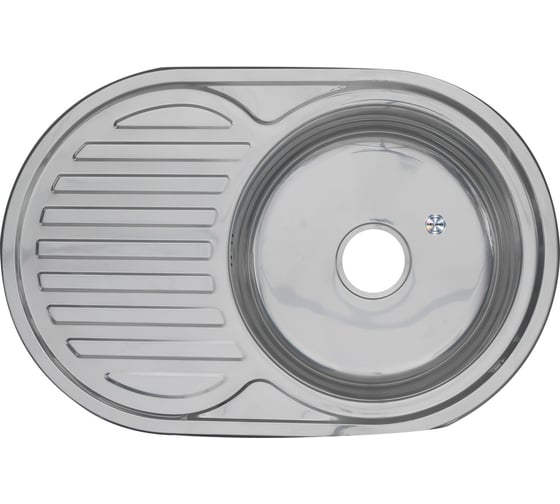 Мойка MELANA 7750 U 0,8/180 врезная, овальная с сифоном 131 t 12