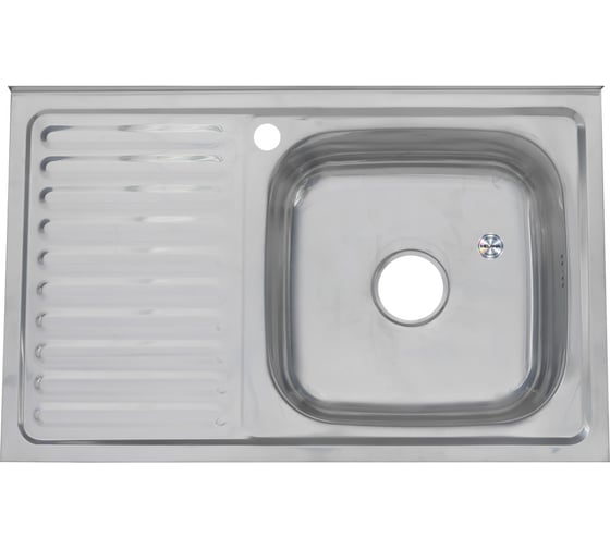 Мойка MELANA 8050 R 0,8/180 накладная, прямоугольная с сифоном 005 t R 10