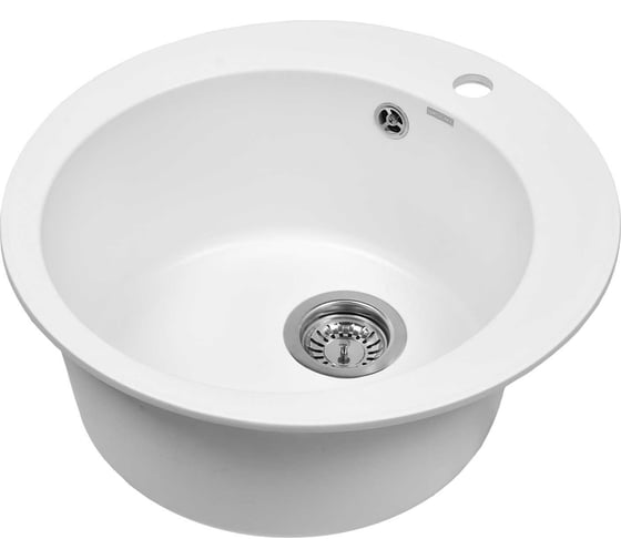 Кухонная мойка из искусственного гранита WISENT Вайт MWR510-28/WGER013