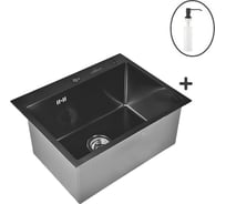 Комплект кухонная мойка из нержавеющей стали WISENT WS35848B/WGER019B/W405B