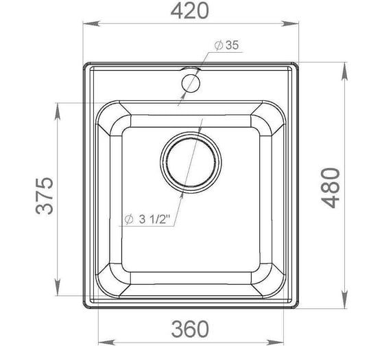 Кухонная мойка Lex Balaton 420 Space Gray RULE000036