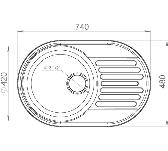 Кухонная мойка Lex Como 740 Space Gray RULE000012