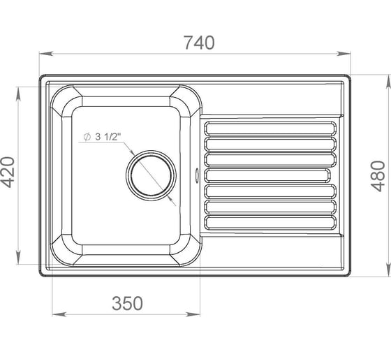 Кухонная мойка Lex Geneva 740 Space Gray RULE000024
