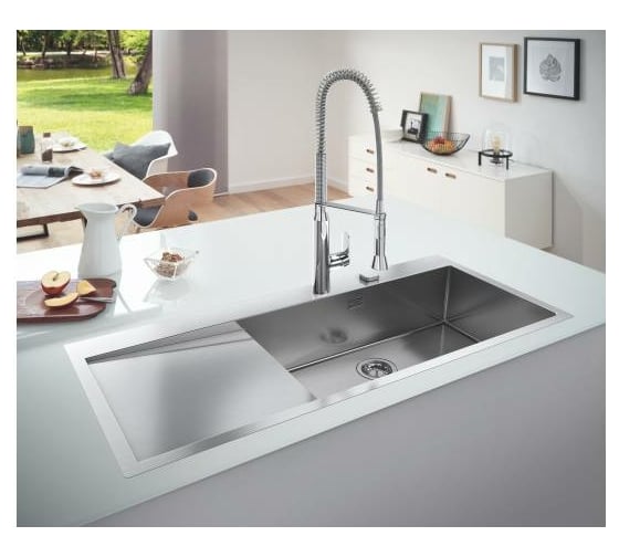 Мойка из нержавеющей стали GROHE K1000 80-S 116/52 1.0 с корзинчатым вентилем 31582SD1