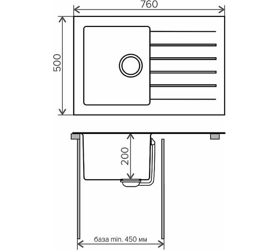 Кухонная мойка Tolero Twist TTS-760 №911 BlackEdition 581418