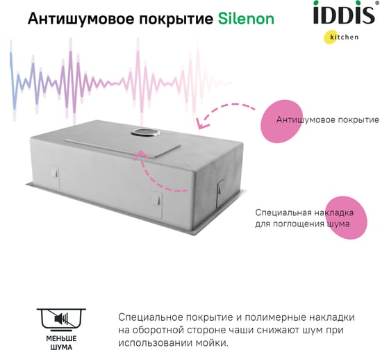 Мойка IDDIS Edifice нержавеющая сталь, универсального монтажа, сатин 740х440 EDI74S0i77