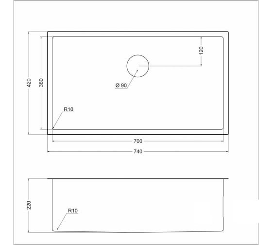 Мойка универсального монтажа EMAR EMB-133 PVD Nano Dark