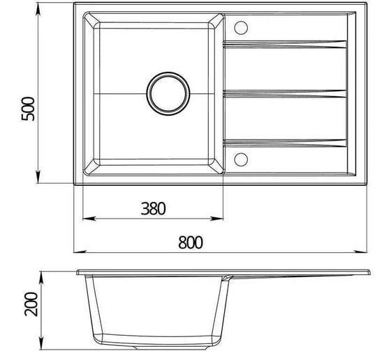 Кварцевая мойка EMAR EMQ-1800.Q Оникс
