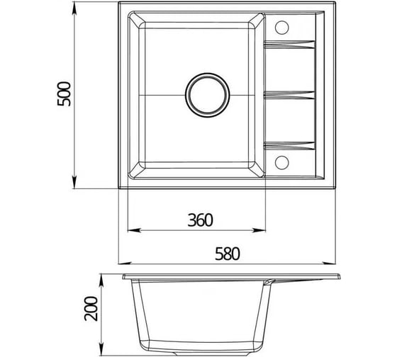 Кварцевая мойка EMAR EMQ-1580.Q Оникс