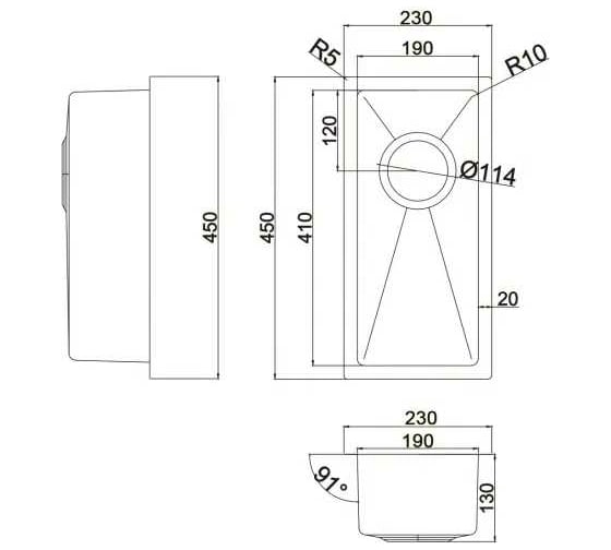 Мойка универсального монтажа EMAR EMB-126A PVD Nano Dark