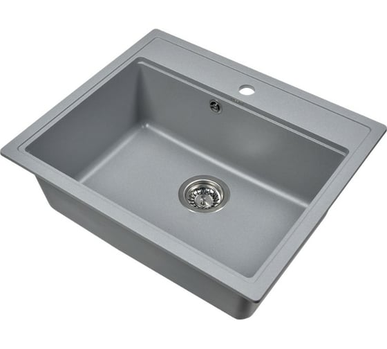 Кухонная мойка из искусственного гранита WISENT Грей (595x515мм) MW600-29/WGER013
