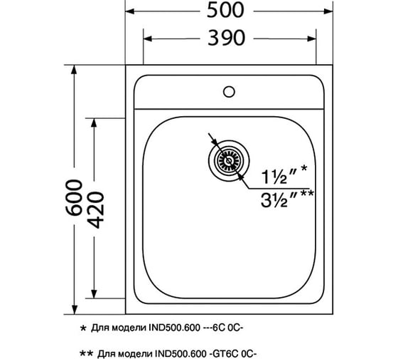 Мойка Ukinox Иннова IND500.600 GT6C 0C