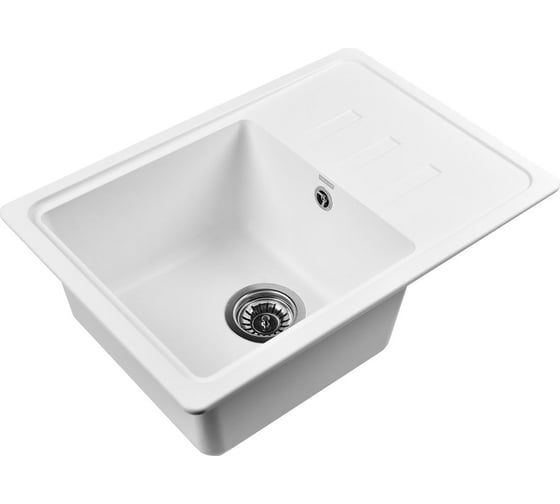 Кухонная мойка из искусственного гранита WISENT Вайт MW620-28/WGER013