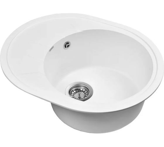 Мойка для кухни из искусственного камня WISENT Вайт 620x500x210 (БЕЛАРУСЬ) MWR620-28/WGER013