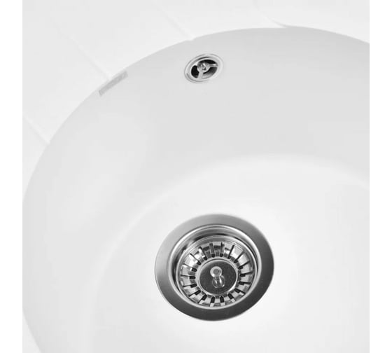 Мойка для кухни из искусственного камня WISENT Вайт 620x500x210 (БЕЛАРУСЬ) MWR620-28/WGER013