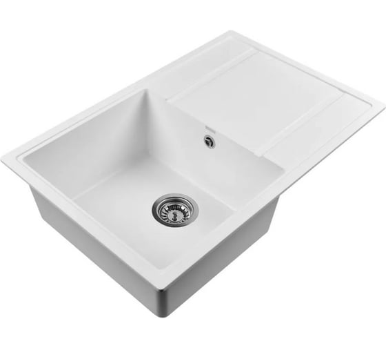 Мойка для кухни из искусственного камня WISENT Вайт 770x505x200 (БЕЛАРУСЬ) MWQ780-28/341-11-24