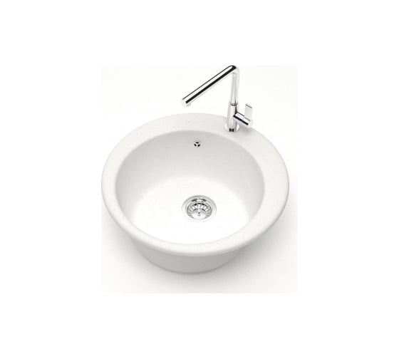 Мойка Alcora Виктори 490х490 мм, матовая белый с сифоном S-1/02