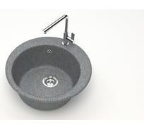 Мойка Alcora Виктори 490х490 мм, матовая темно-серый с сифоном S-1/04