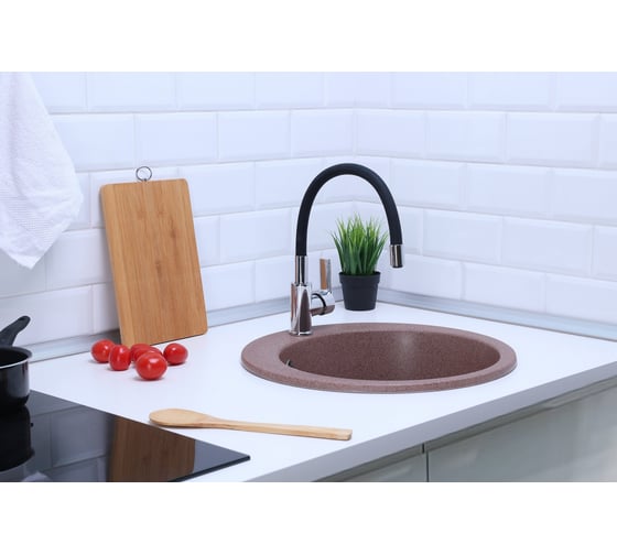 Мойка Alcora Виктори J030 475х475 мм, матовая, терракот, с сифоном J030 G37