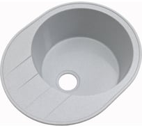 Мойка Alcora Агна L028 615х500 мм, глянцевая, светло-серый, с сифоном L028 G36