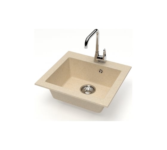 Мойка Alcora Гала J035 480х440 мм, матовая, карамель, с сифоном J035 G40