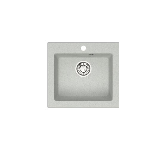 Мойка Alcora Гала J035 480х440 мм, матовая, светло-серый, с сифоном J035 G36 1