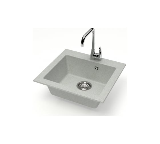 Мойка Alcora Гала J035 480х440 мм, матовая, светло-серый, с сифоном J035 G36