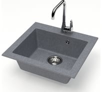 Мойка Alcora Гала 450х510 мм, матовая темно-серый с сифоном S-10/04 23795685