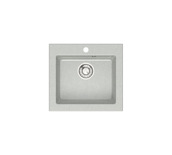 Мойка Alcora Гала L035 480х440 мм, глянцевая, светло-серая, с сифоном L035 G36 1
