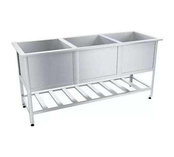 Моечная ванна Пищевые Технологии ЭКОНОМ ЦК 1500x530x870 (890) мм ВМО3-430ЭЦК-М 1