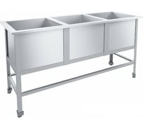 Моечная ванна Пищевые Технологии ЭКОНОМ ЦК 1650x580x870 (890) мм ВМО3-480ЭЦК-М