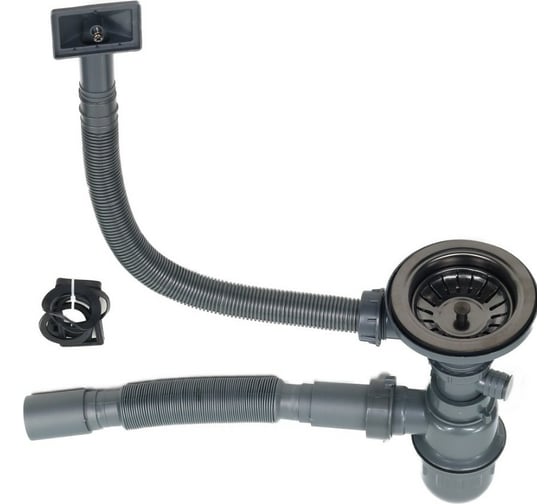 Мойка MELANA ProfLine 3,0/220 ГРАФИТ 2-я чаша, врезная прямоугольная, графит S8045HB