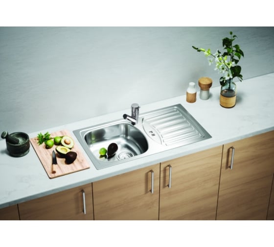 Мойка ALVEUS BASIC 150 LEI-90 780x435 в комплекте с сифоном 1138029