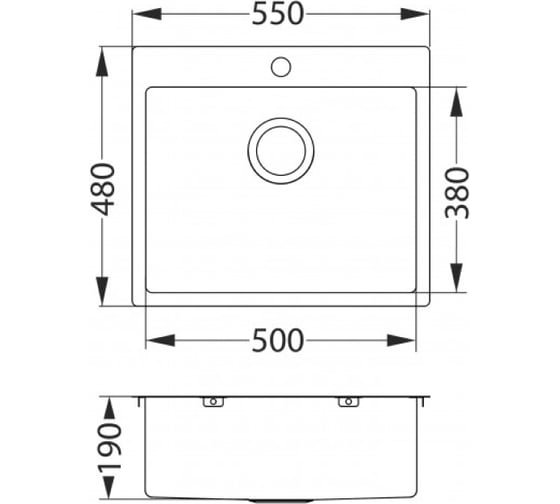 Мойка ALVEUS QUARTO 10 BRS-90 550x480 в комплекте с сифоном 1124382