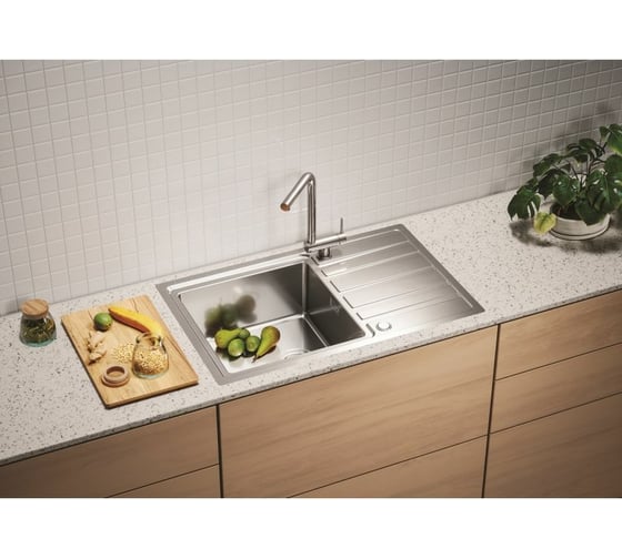 Мойка ALVEUS RANDO 30 UP SAT-90 FS 790x500 в комплекте с сифоном 1136609