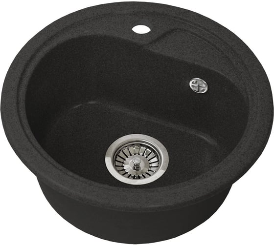 Круглая мойка GRANSTONES 450  мм, черный GS-04-308