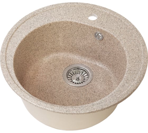 Круглая мойка GRANSTONES 500 мм, песочный GS-08-302