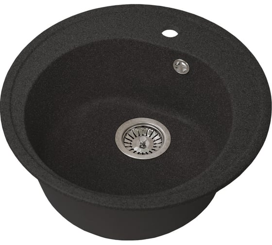 Круглая мойка GRANSTONES 500 мм, черный GS-08-308 1