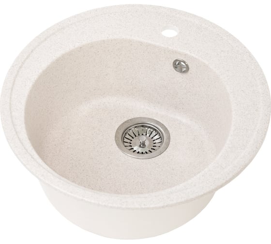 Круглая мойка GRANSTONES 500 мм, белый GS-08-331 1