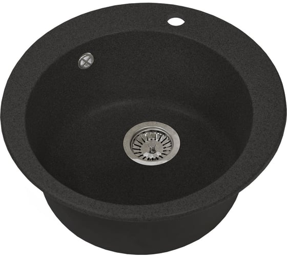 Круглая мойка GRANSTONES 510 мм, черный GS-05-308 1