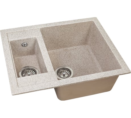 Двухсекционная реверсивная мойка GRANSTONES 610x495 мм., песочный GS-21-302