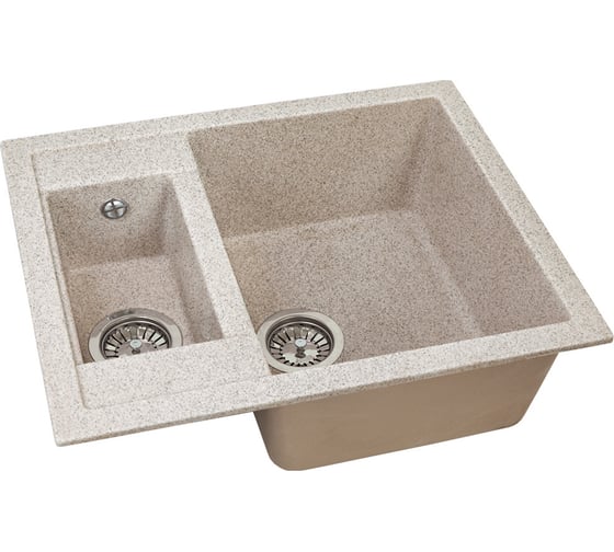 Двухсекционная реверсивная мойка GRANSTONES 610x495 мм., песочный GS-21-302