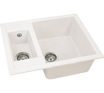 Двухсекционная реверсивная мойка GRANSTONES 610x495 мм, белый GS-21-331