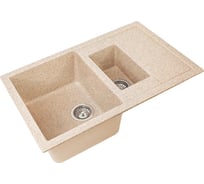 Двухсекционная реверсивная мойка GRANSTONES 775x500 мм., песочный GS-21K-302