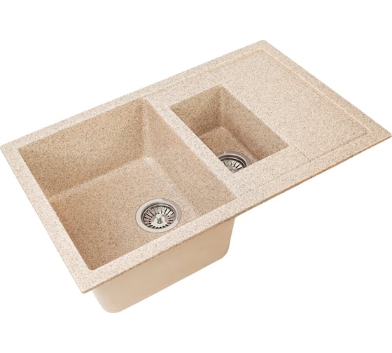 Двухсекционная реверсивная мойка GRANSTONES 775x500 мм., песочный GS-21K-302 1