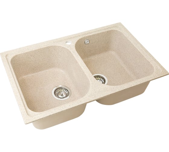 Двухсекционная мойка GRANSTONES 780x495 мм, бежевый GS-15-328