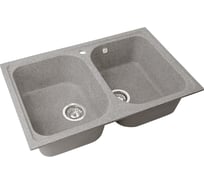 Двухсекционная мойка GRANSTONES 780x495 мм, темно-серый GS-15-309